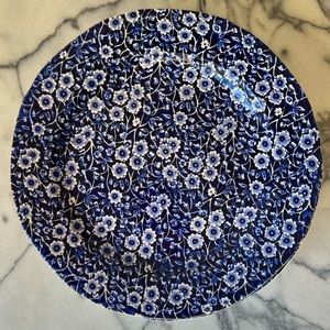 6 Blue Calico 10.5” Dinner Plates // Burleigh Handmade earthenware pottery